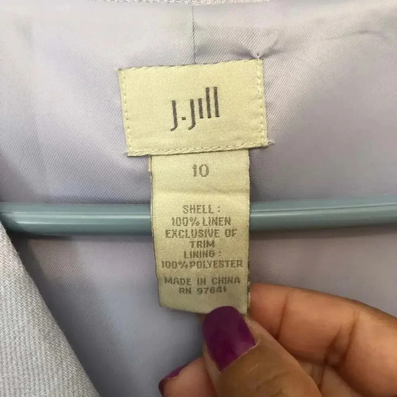J.Jill 100% Linen Light Purple Jacket Blazer Women Size 10 Pockets - Picture 4 of 4
